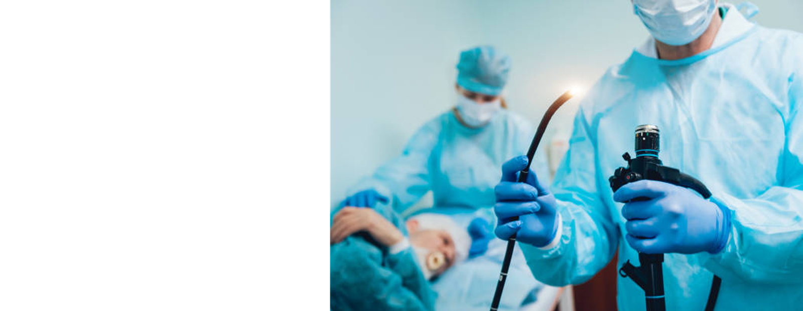Doctor performing an endoscopy procedure